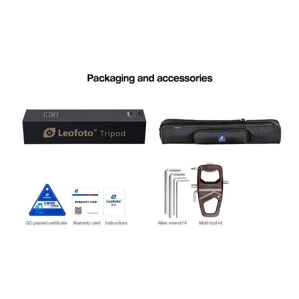 LEOFOTO MR Y TRIPOD LY-284C + LH-30 Y Shaped Center Column 4-section Carbon Fiber with Ballhead Kit