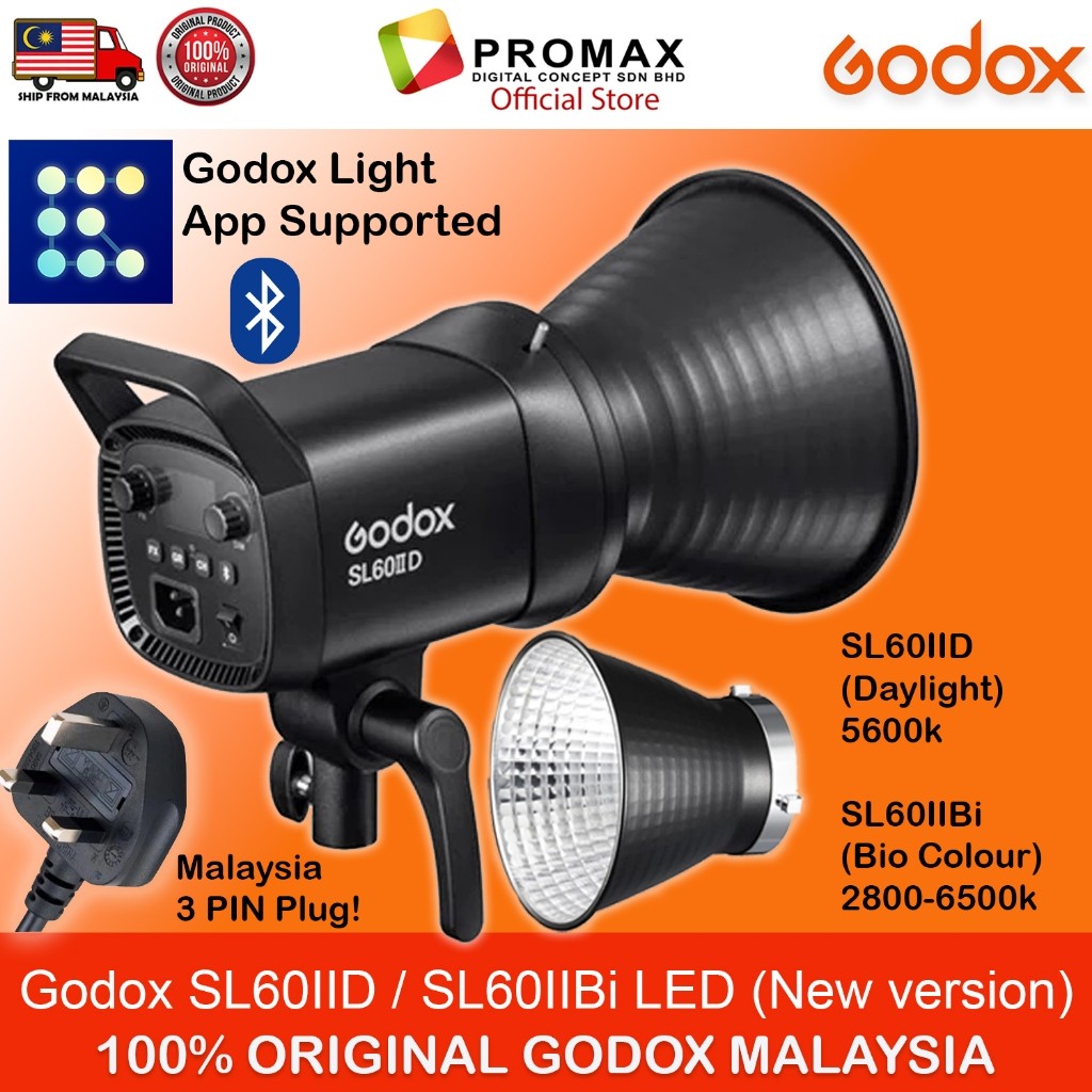 Godox SL60IID SL60IIBi SL60II-D SL60II-Bi SL60 Daylight Bio Colour SL60w 60 watt LED Video Light