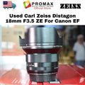 Used Carl Zeiss Distagon 18mm F3.5 ZE for Canon EF