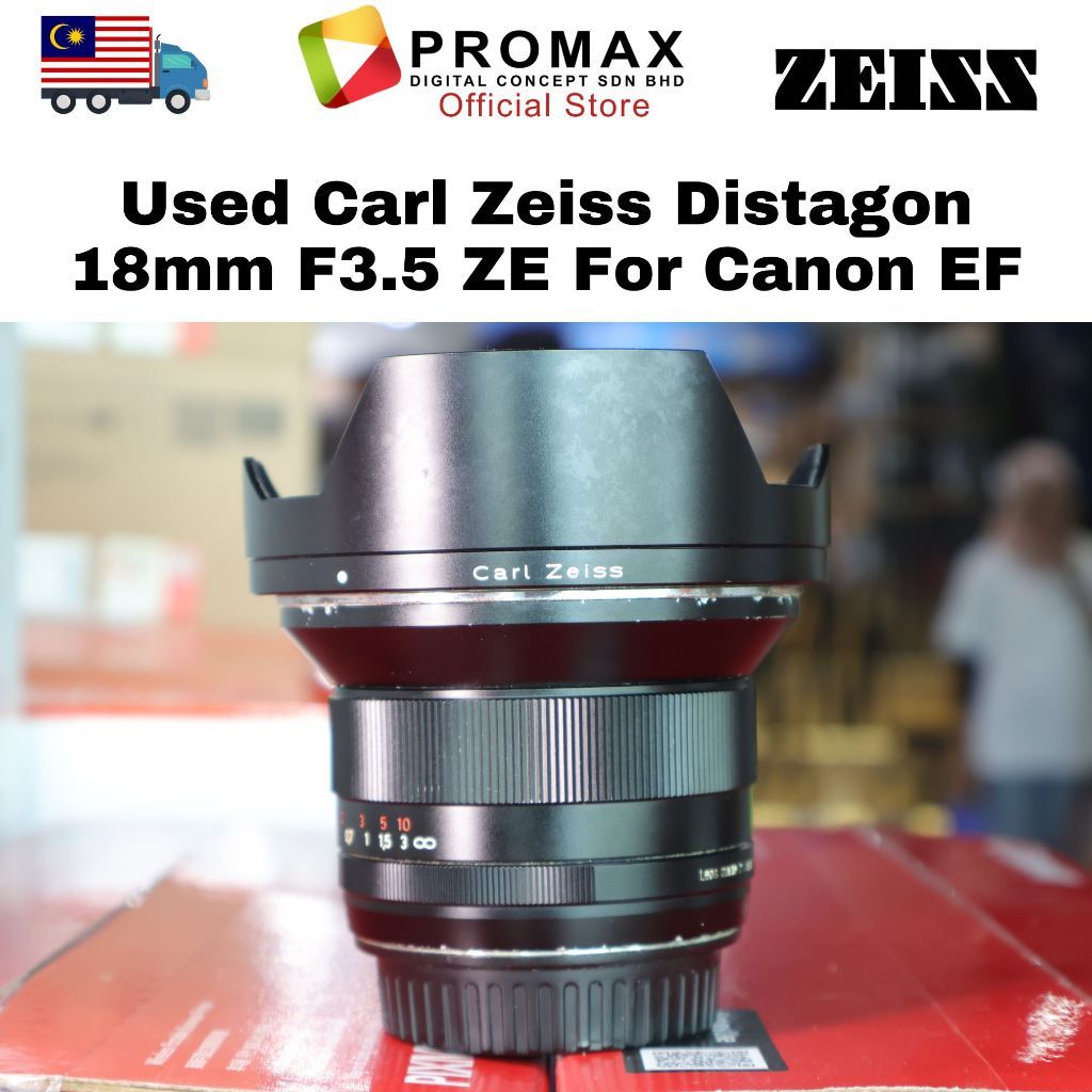 Used Carl Zeiss Distagon 18mm F3.5 ZE for Canon EF