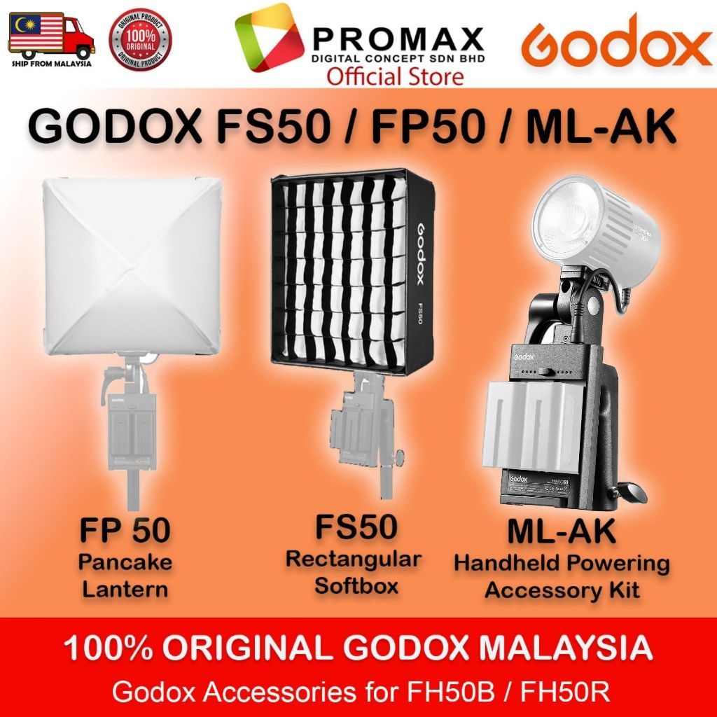 GODOX FS50 / FD50 / ML-AK accessories for FH50B FH50R FS50 Rectangular Softbox FP50 Pancake Lentern ML-AK Handheld Power