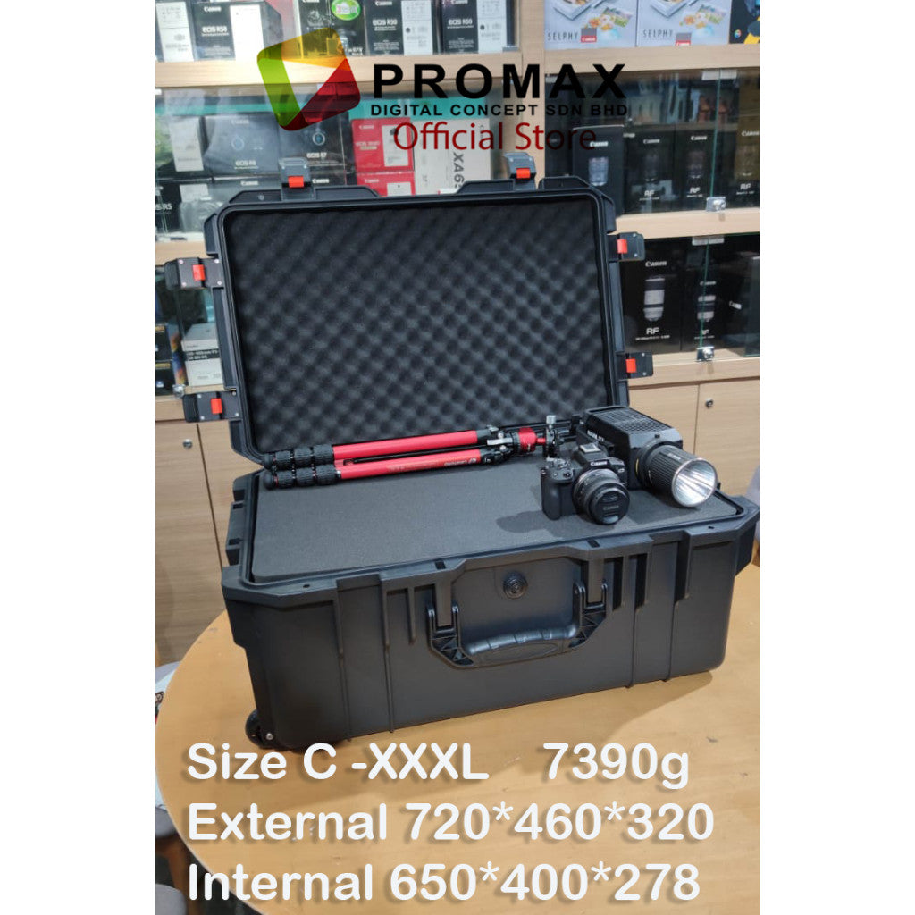 PROMAX Pull Rod Hardcase Roller PP Carry Case with Foam Waterproof Dustproof Crushproof Photography Drone Utility Case