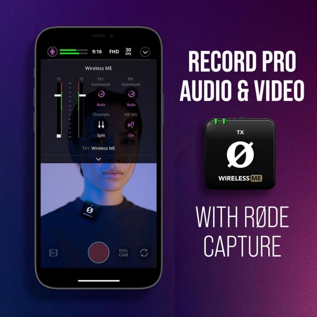 Rode Wireless ME Dual Ultra Compact Wireless Microphone Dual Channel with 2TX + 1RX RDE-WIMEDUAL