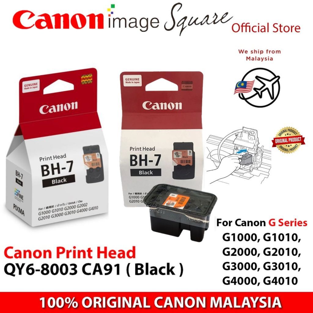 Canon BH-7 CH-7 CA91 CA92 BLACK COLOR Print Head QY6-8003 8007 8019 for G1000 G1010 G2000 G2010 G3000 G3010 G4000 G4010