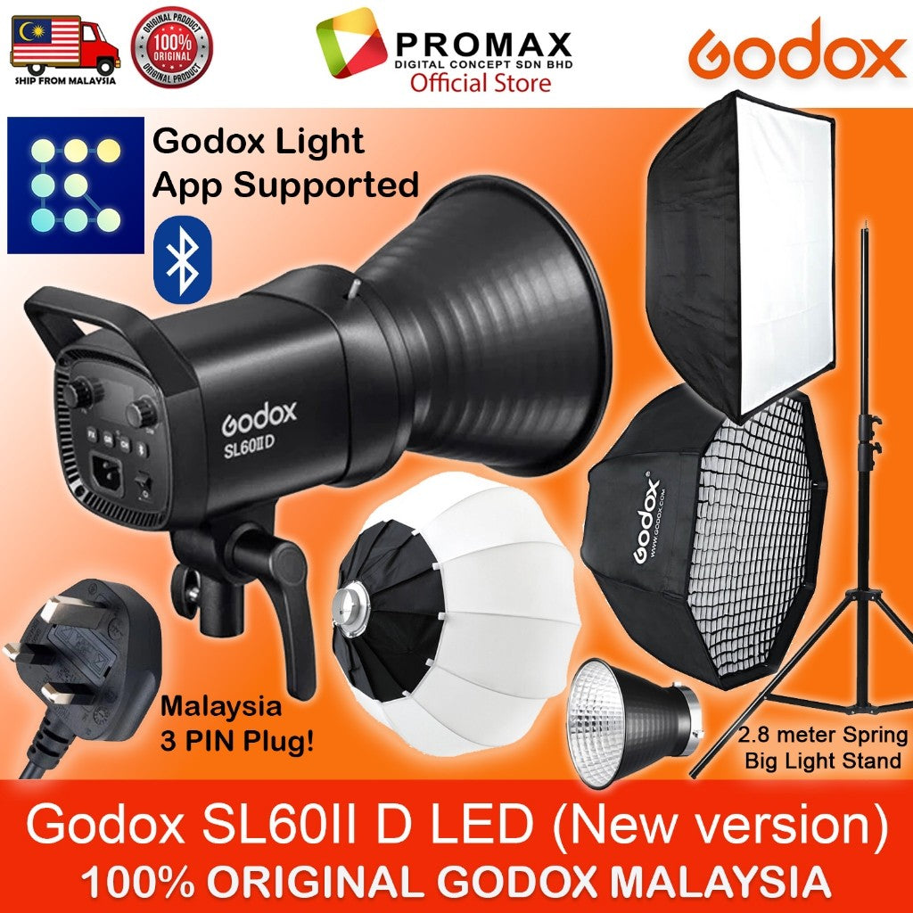 Godox SL-60IID SL60IID with Octa softbox with 2.8m stand LED Video Light for Photo Studio Photography SL60