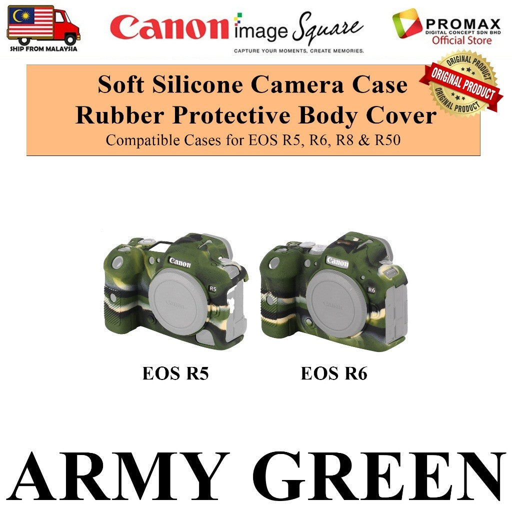 Soft Silicone / Silicon Camera Case for Canon EOS R5 R6 RP R8 R10 R50 R100 Protective Body Cover