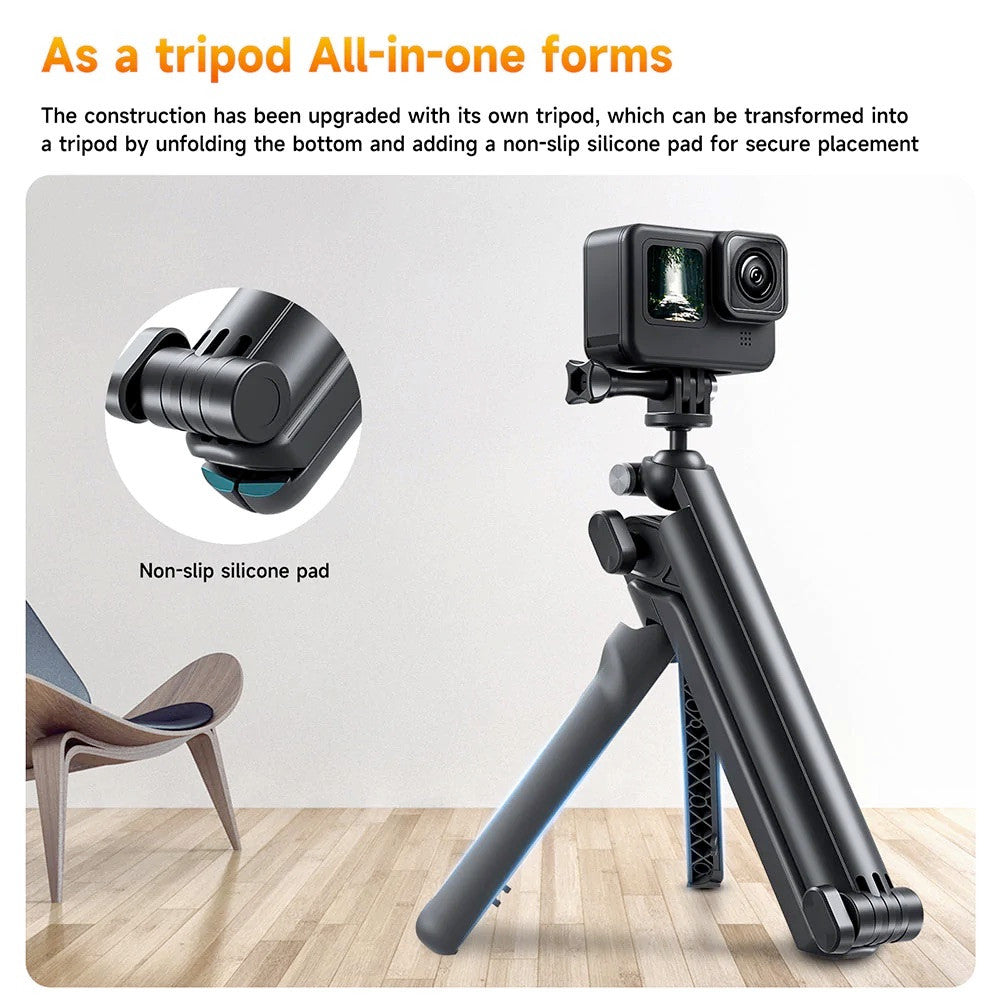 TELESIN TE-TPR-009 3-Way Arm Hand Grip Multifunctional Foldable Tripod Selfie Stick