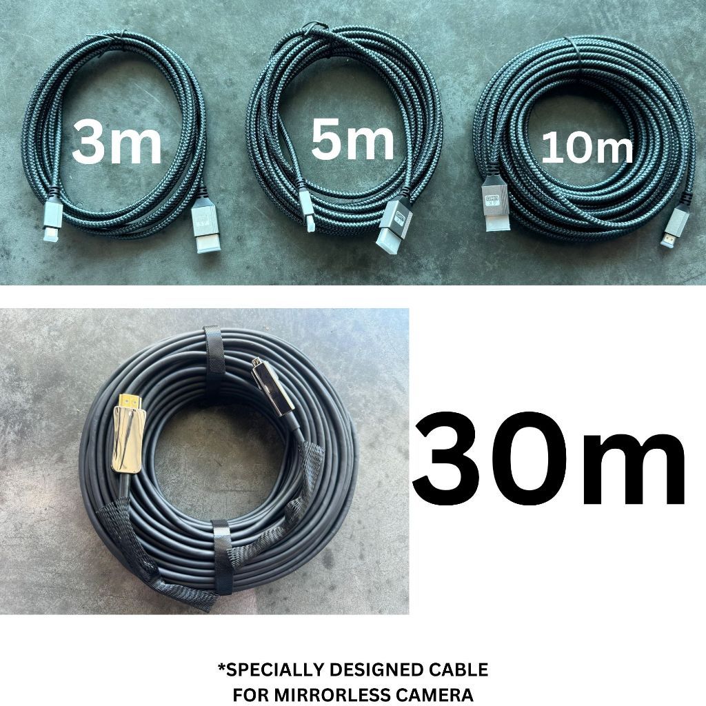 HDMI HDTV to MICRO Cable 4K 3meters / 5meters / 10meters / 30meters Specifically Designed for Mirrorless Camera