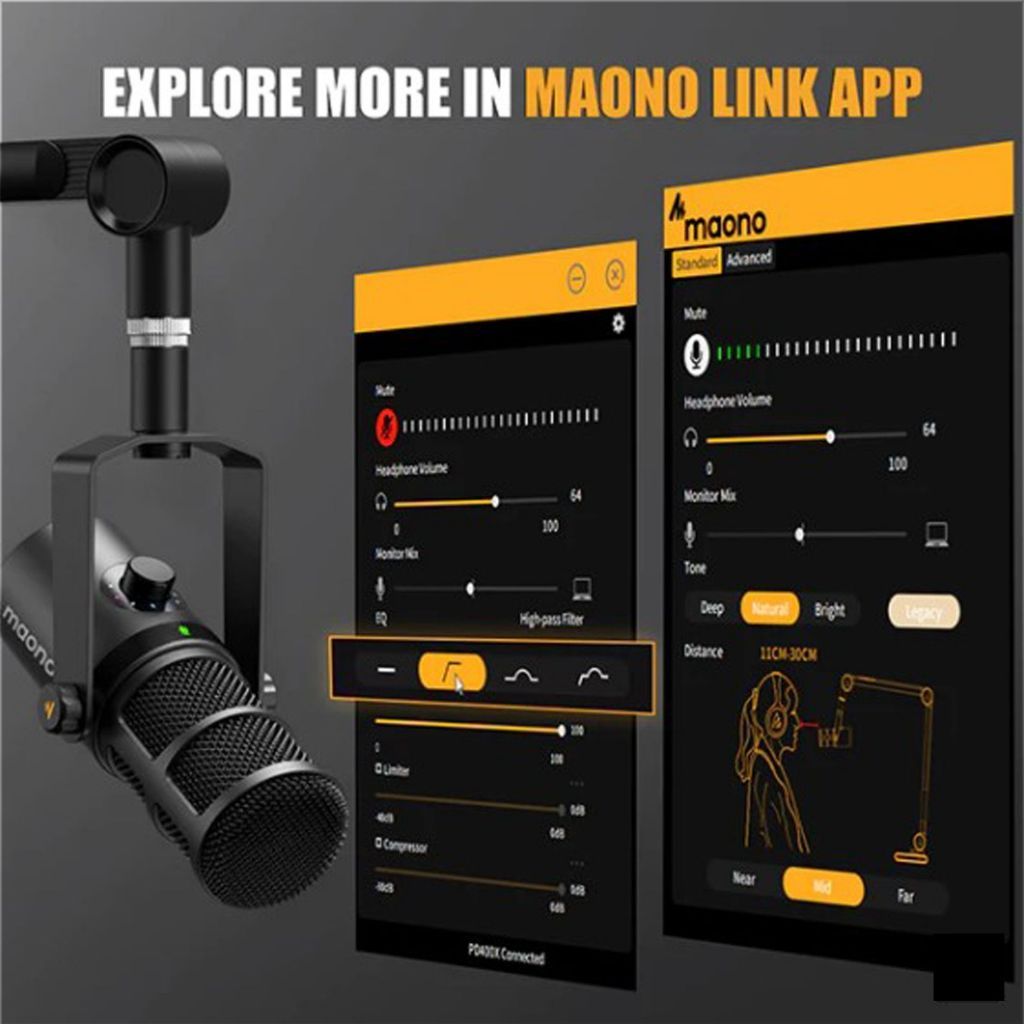 MAONO PD400X USB/XLR Dynamic Microphone with Boom Arm PD 400X PD-400X PD-400-X