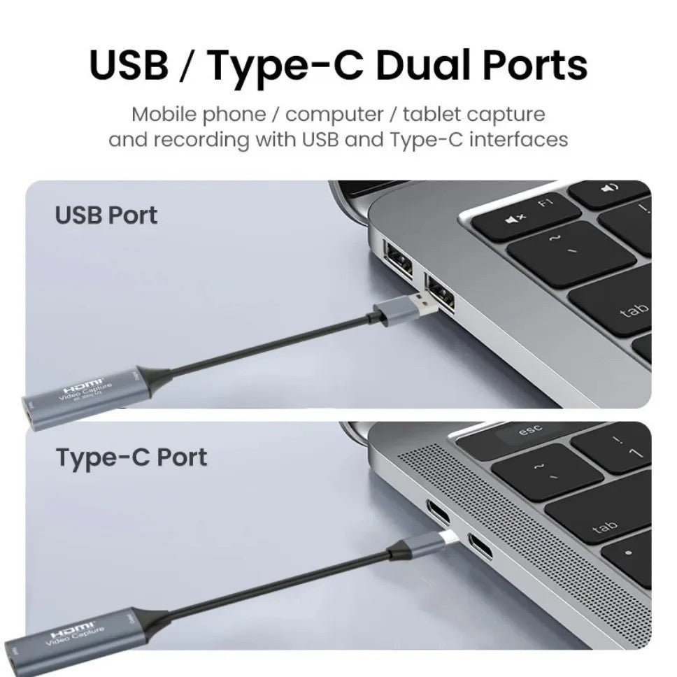 HDMI Video Capture Card Input 4K 30Hz HDMI to USB 2.0 USB 3.0 USB-C type-C 3.0 Video For Camera Macbook PS4 PC GamIng