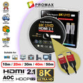 8K UHD Fiber Optic HDMI 2.1 Premium High Speed (AOC) Active Optic HDMI Cable Compatible With V2.0 HDCP 2.2 ( 20m - 50m )