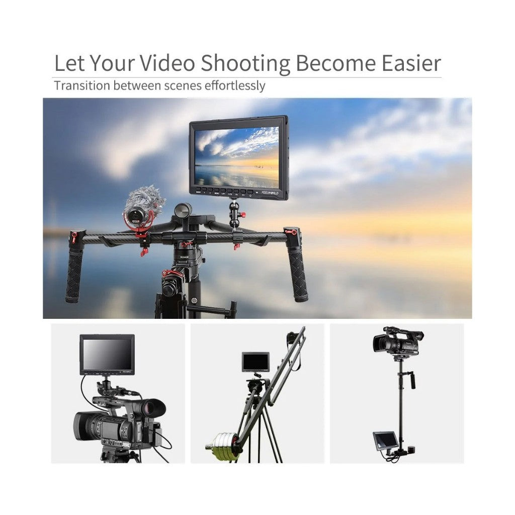 FEELWORLD FW759 7 INCH SLIM DSLR CAMERA FIELD MONITOR HD VIDEO ASSIST IPS 1280X800 4K HDMI AV FW 759