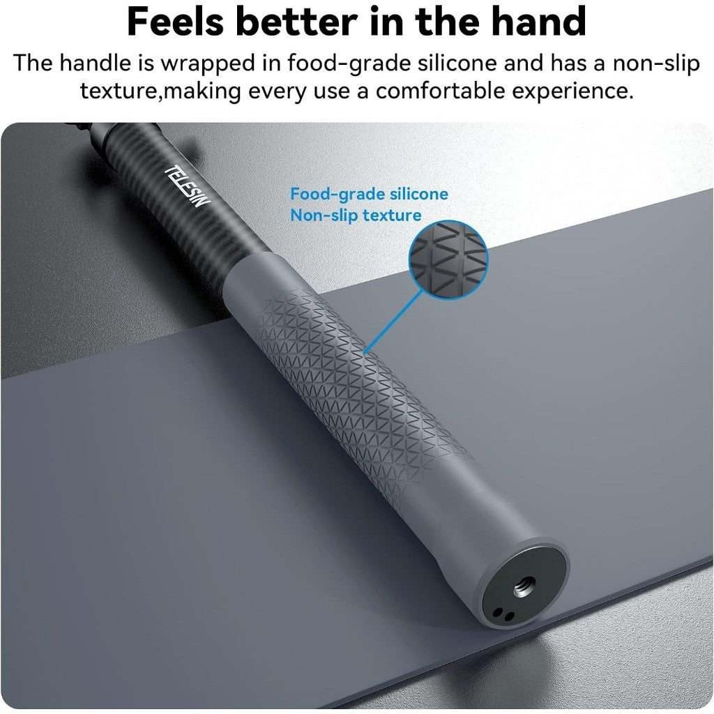 TELESIN GP-MNP-300-3 Third Gen 3m Carbon Fiber Selfie Stick invisible POLE
