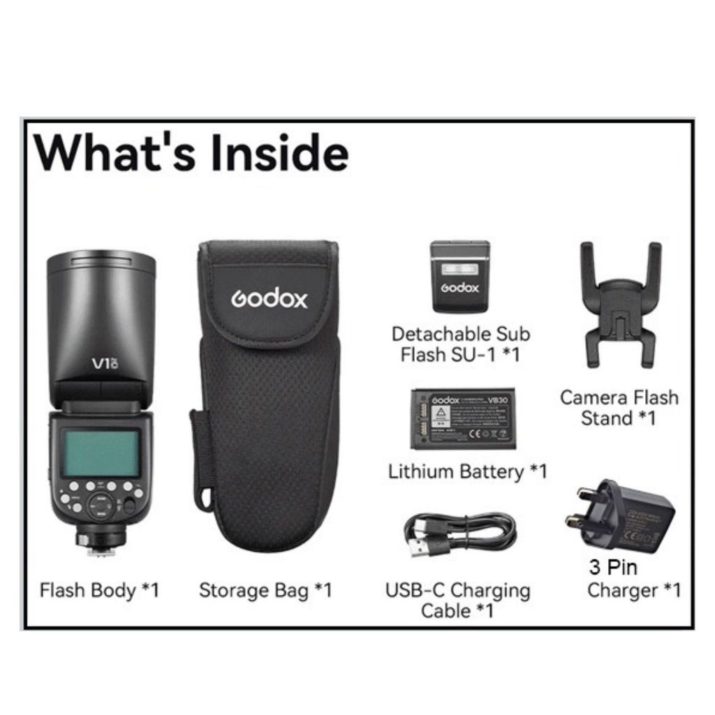 (Many Free Gift)!!Godox V1Pro V1 Pro V1C V1N V1S Flash Speedlight Round TTL Li-ion Round Head Camera Flash V1 Pro V1-Pro
