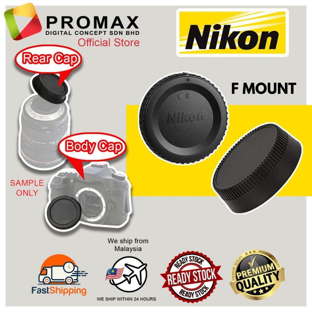 [Ready Stock] Camera SLR Mirorless Body Cap & Rear Lens Cap Cover Set for Canon Nikon Sony Fujifilm Olympus Micro 4/3 FT