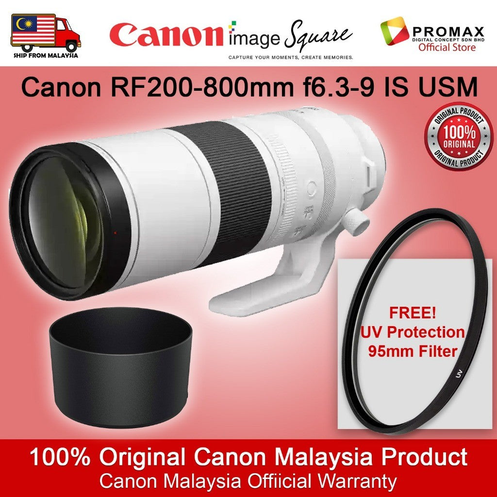 READY STOCK! CANON RF200-800MM  F/6.3-9 IS STM RF 200-800MM RF200-800