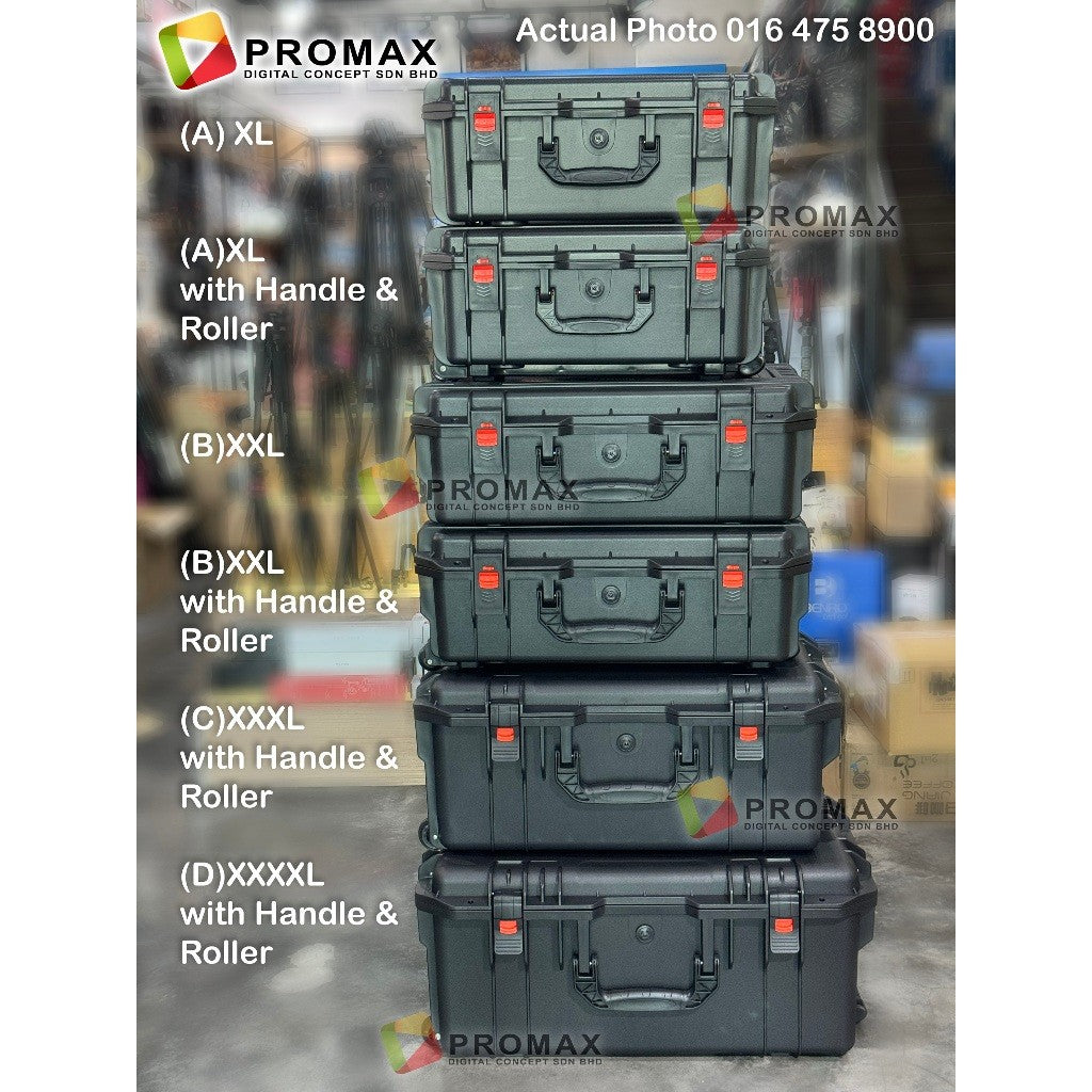 PROMAX Pull Rod Hardcase Roller PP Carry Case with Foam Waterproof Dustproof Crushproof Photography Drone Utility Case