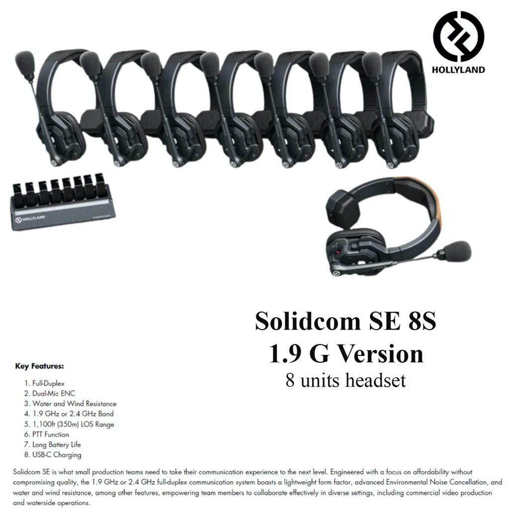 Hollyland Solidcom SE Wireless Waterproof Headset Intercom System with Noise Cancellation
