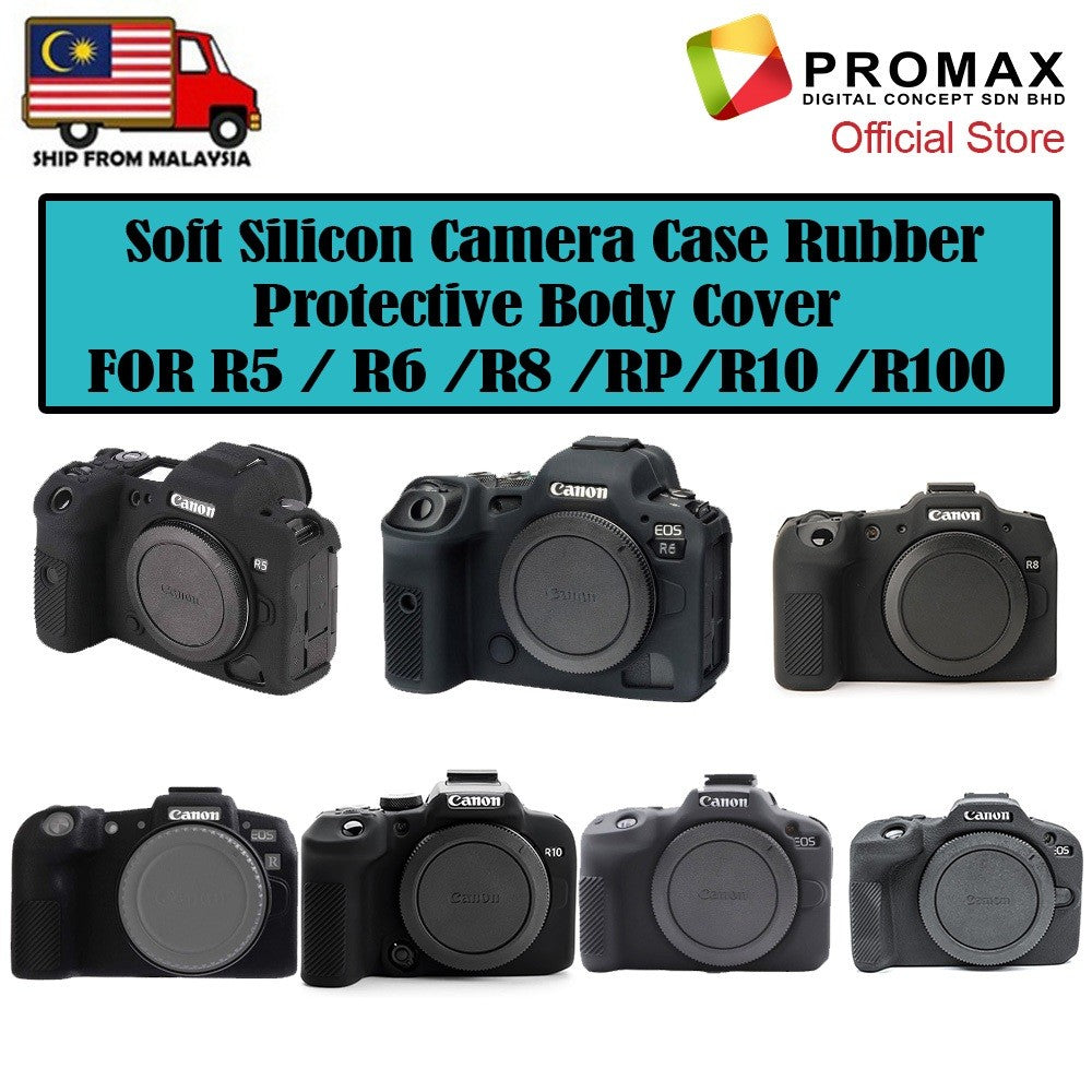 Soft Silicone / Silicon Camera Case for Canon EOS R5 R6 RP R8 R10 R50 R100 Protective Body Cover