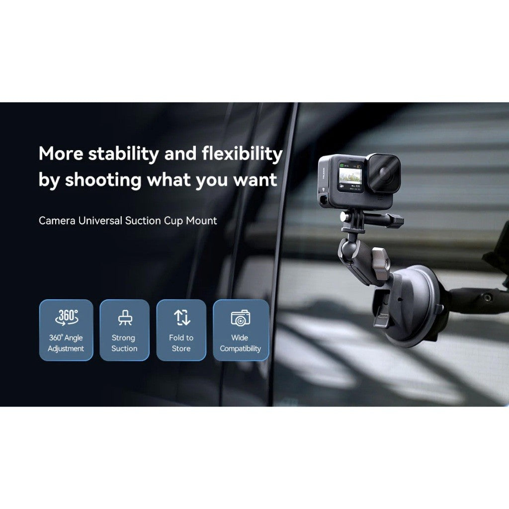 TELESIN TE-SUC-010 Aluminum Alloy Camera Suction Cup Strong Mount
