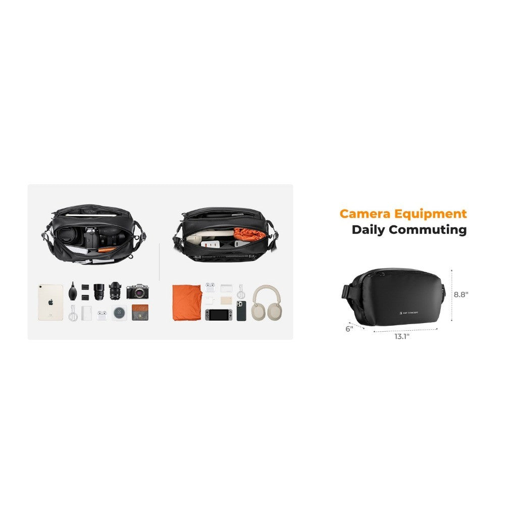 K&F CONCEPT 2 IN 1 SLINGBAG CROSSBODY SLING BAG ALPHA 10L EVERYDAY SHOULDER BAG & MULTIFUNCTION KF13.157