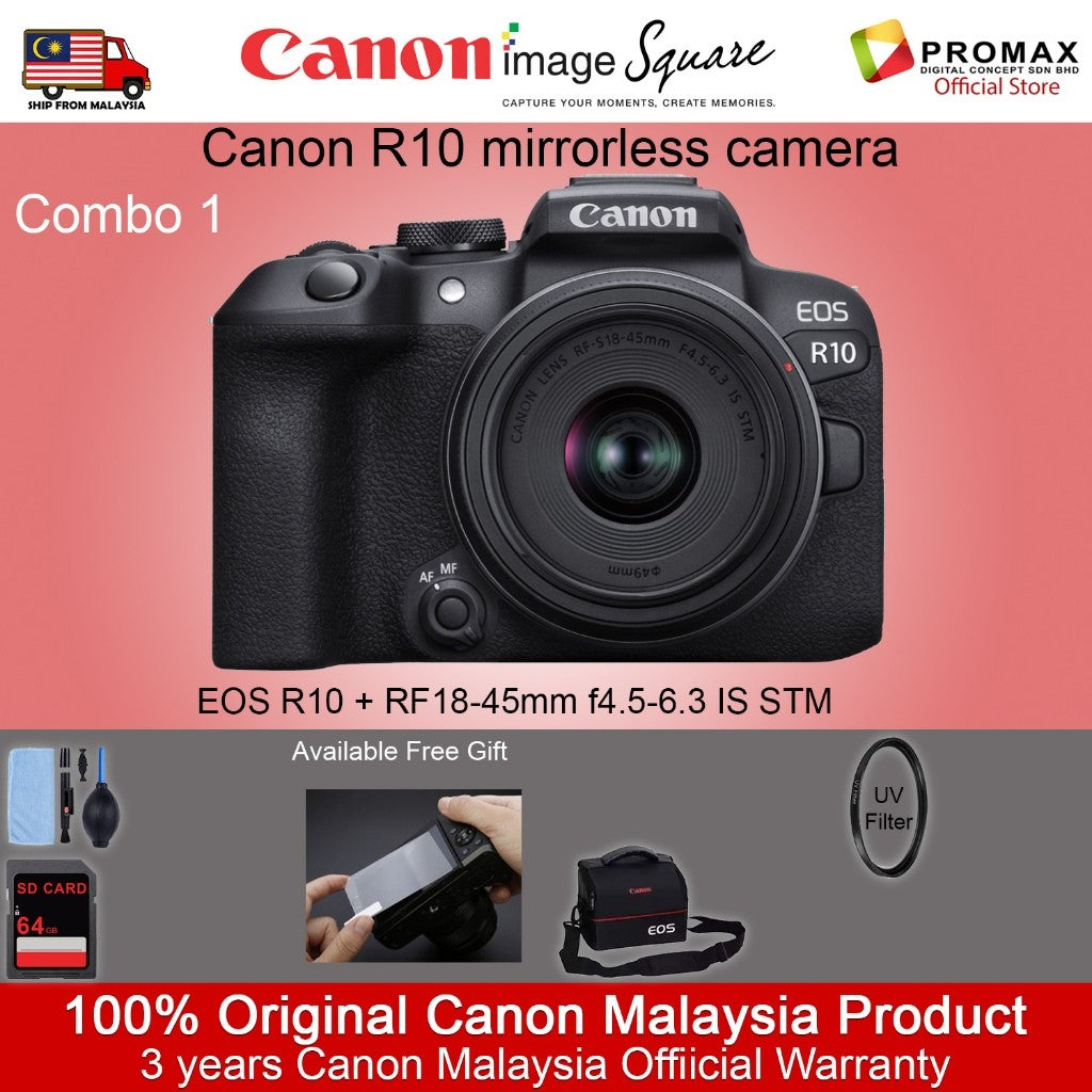 Canon EOS R10 Mirrorless Camera RF-S 18-45MM RF-S 18-150MM (Ready Stock!!)