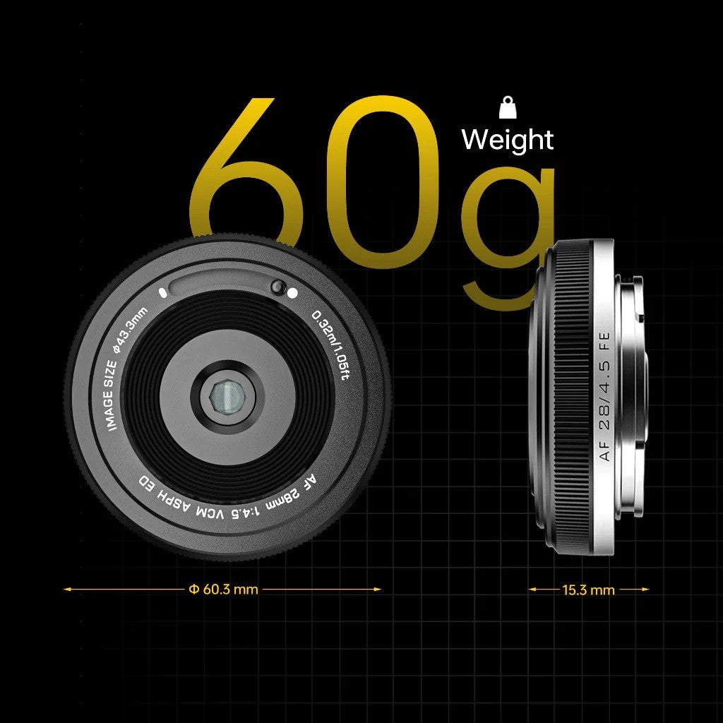 VILTROX AF 28mm f4.5 Full-Frame Pancake Lens for Sony FE , Fuji X and Nikon Z Mount