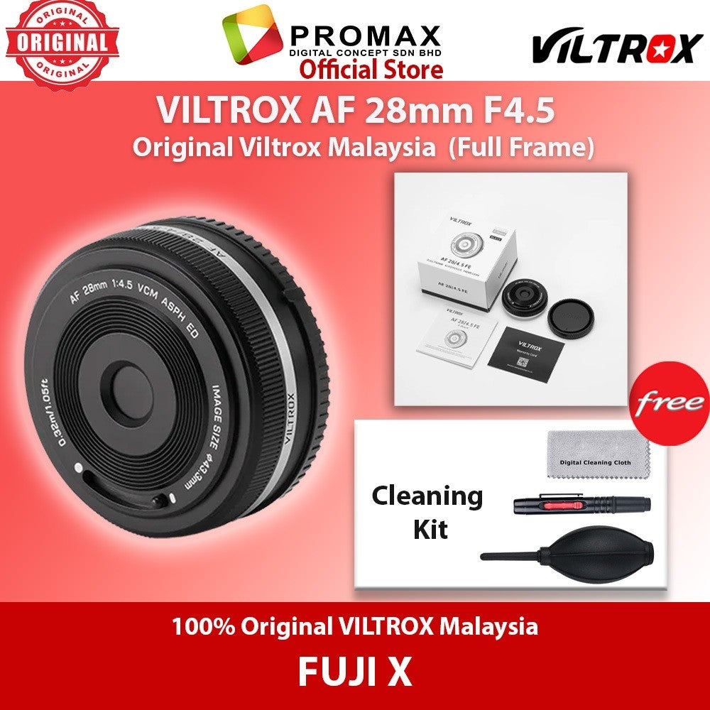 VILTROX AF 28mm f4.5 Full-Frame Pancake Lens for Sony FE , Fuji X and Nikon Z Mount