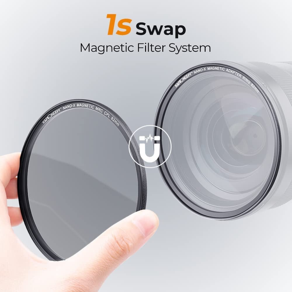 K&F Nano-X Series, MCUV+CPL+ND1000+Magnet Adapter 28 Multi-Layer | Include Bag | 82MM SKU 1627