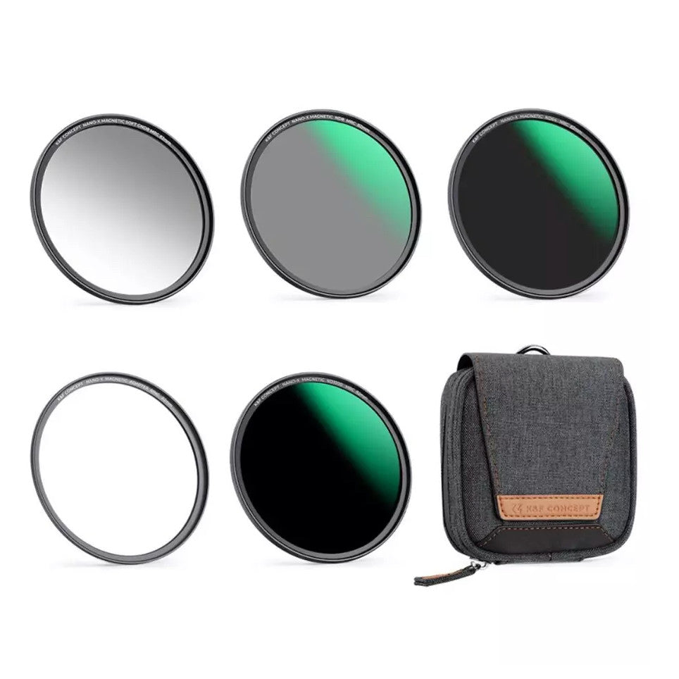 K&F Nano-X Series, Magnetic Lens Filter Kit CPL+ND8+ND64+ Magnetic Adapter Ring+Magnetic Lens Cap 5 in 1 82MM SKU.2144