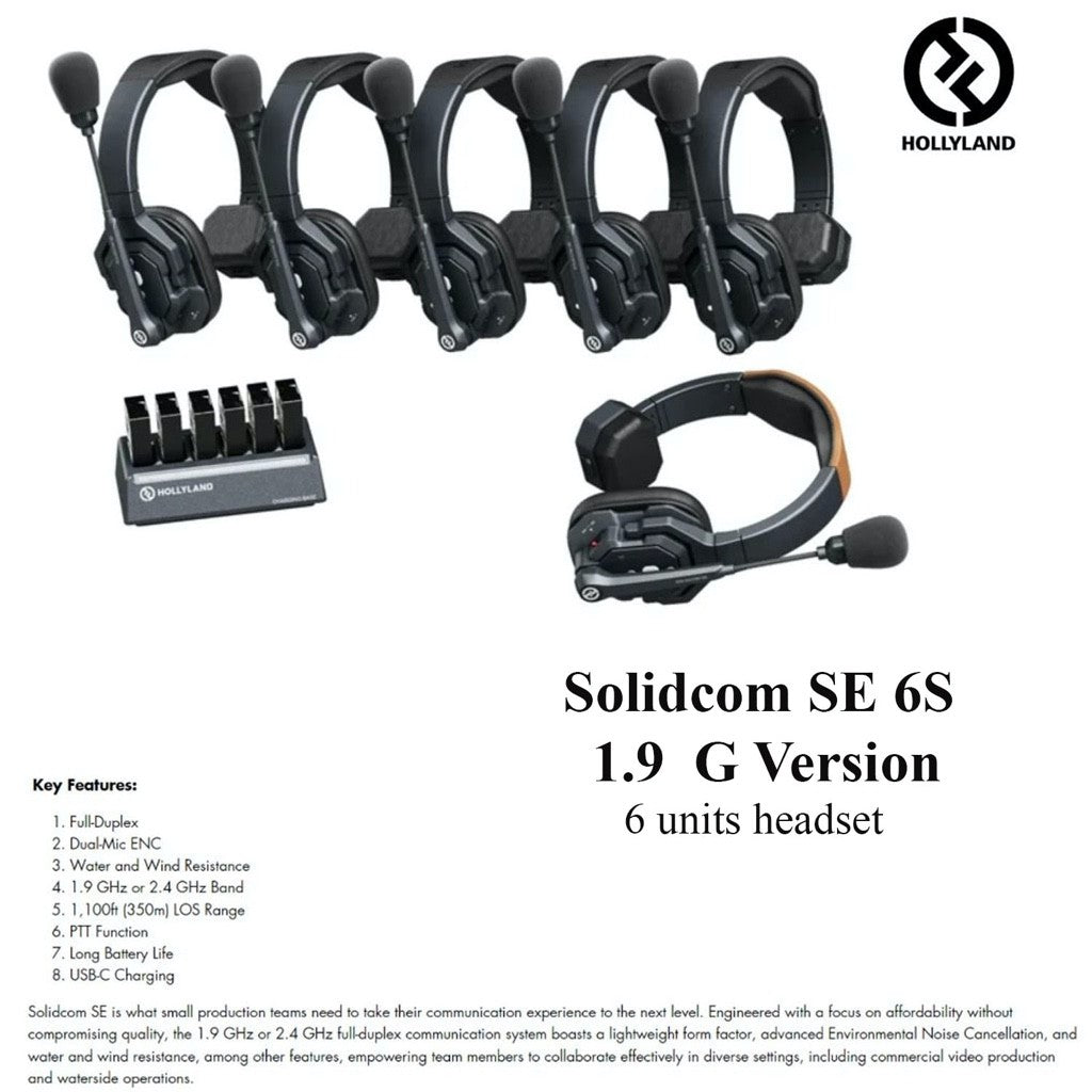 Hollyland Solidcom SE Wireless Waterproof Headset Intercom System with Noise Cancellation