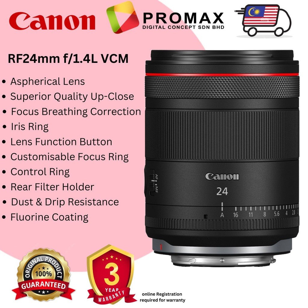 CANON RF24mm f1.4 L VCM Lens RF 24mm Malaysia 3 years warranty
