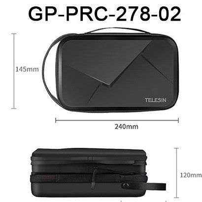 New Version TELESIN GP-PRC-278-02 Waterproof Portable Adjustable Space Storage Bag Hard Case for GoPro Osmo Insta360 DJI