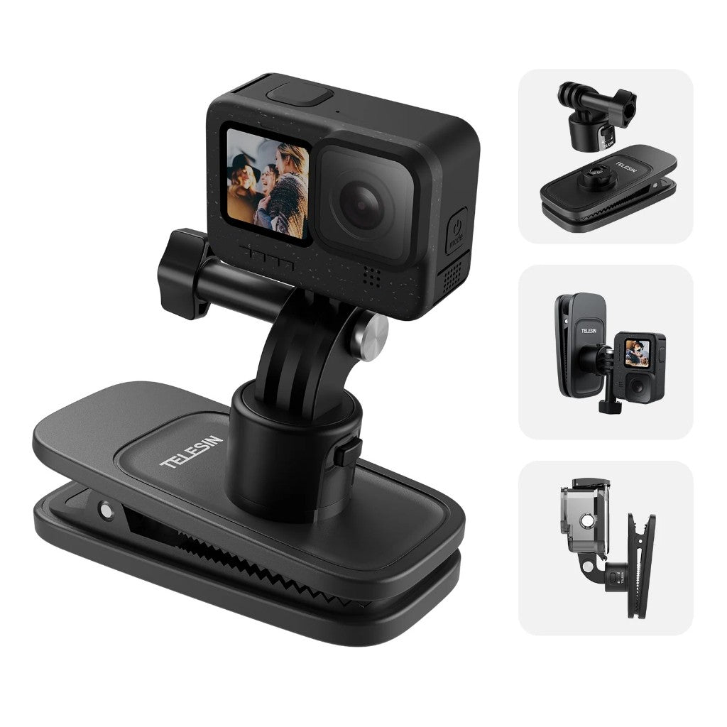 TELESIN Magnetic Backpack Clip (Quick Release Version) for Gopro, Insta360, DJI SKU:S2-JFM-01