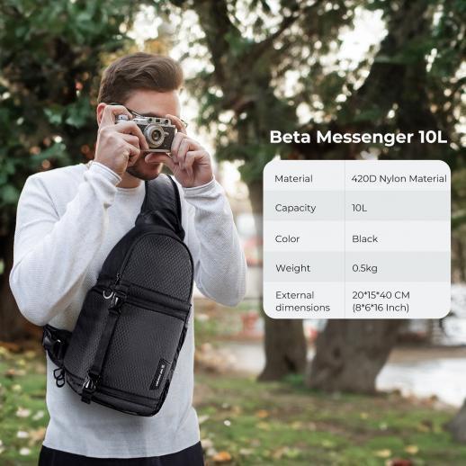 K&F CONCEPT 2 IN 1 SLING BAG BETA 10L EVERYDAY SHOULDER BAG & MULTIFUNCTION CROSSBODY KF13.141