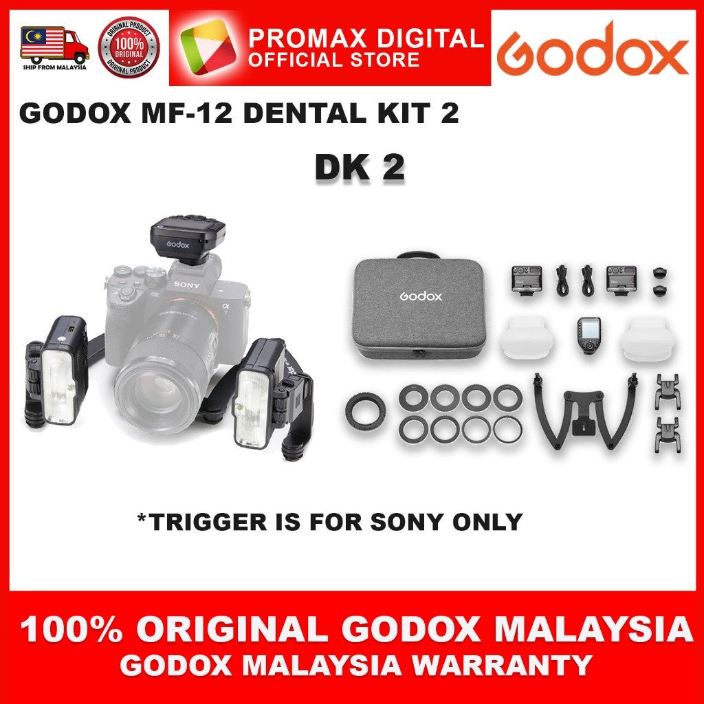 Godox MF12-DK1 / MF12-DK2 / MF12-DK3 Dental Macro Flash Kit Twin Dental Photography Macro-Flash Kit