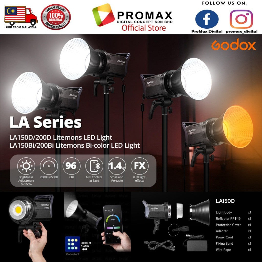 CHEAPEST! GODOX LITEMONS LA150D LA150BI LA200D LA200BI LA300BI Daylight / BIO COLOR LED CINTINUOUS LIGHT