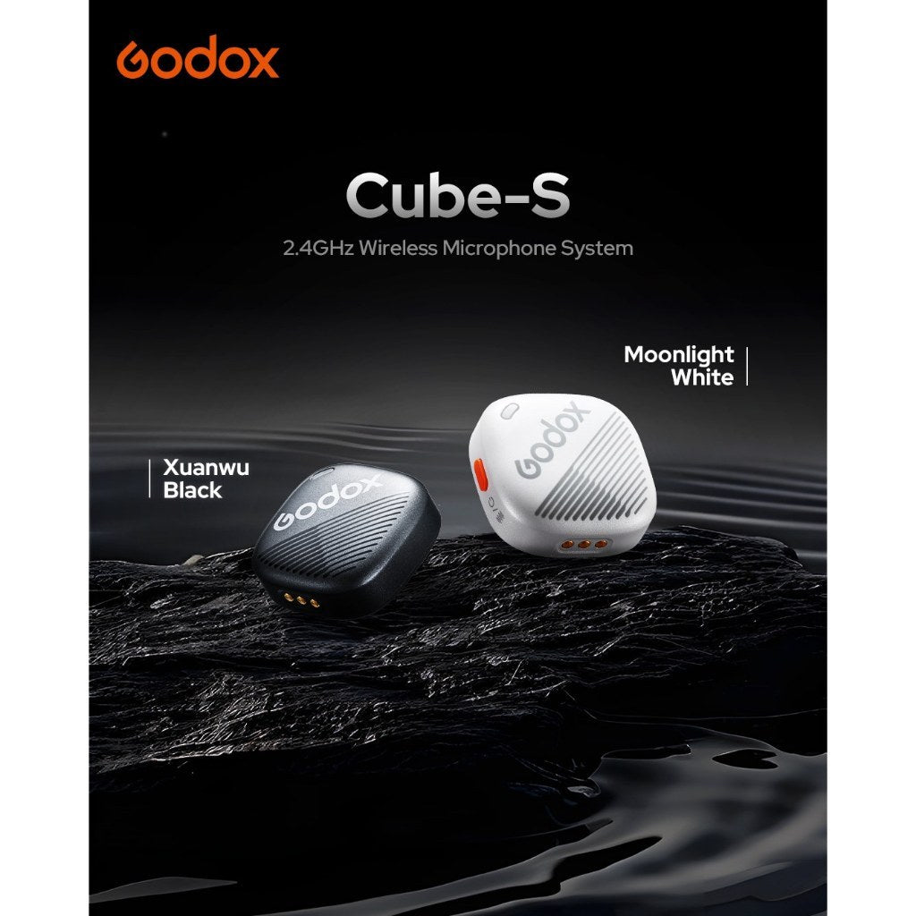New! Godox Cube-SC Black/White 2-Person Wireless Microphone System with USB-C Connector for Mobile Devices (2.4 GHz).
