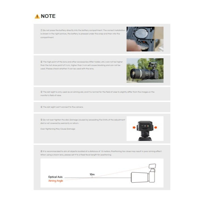 TTArtisan Dot Sight for Telephoto Lens Photography Accessories with Cold Shoe Mount Locking Design