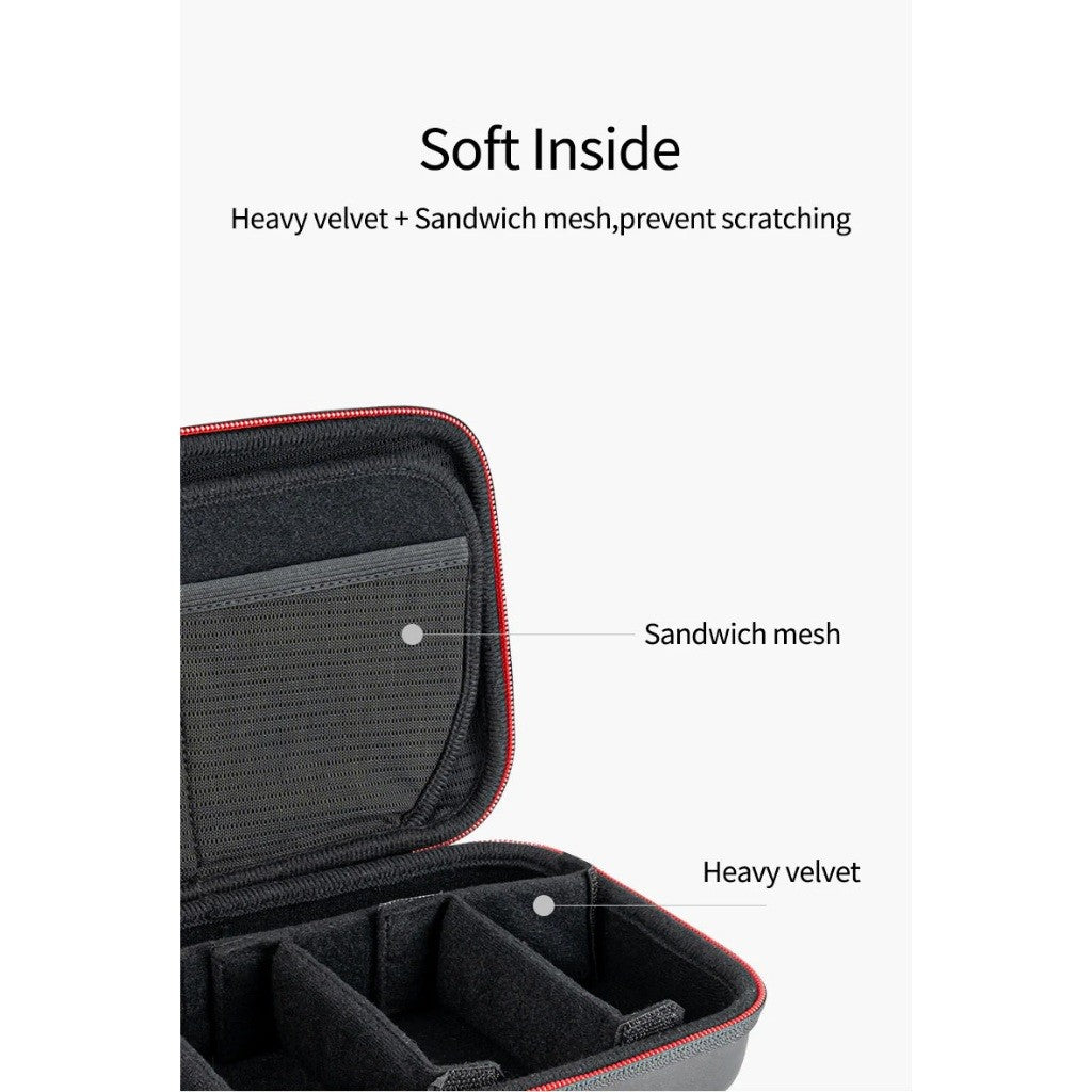 New Version TELESIN GP-PRC-278-02 Waterproof Portable Adjustable Space Storage Bag Hard Case for GoPro Osmo Insta360 DJI