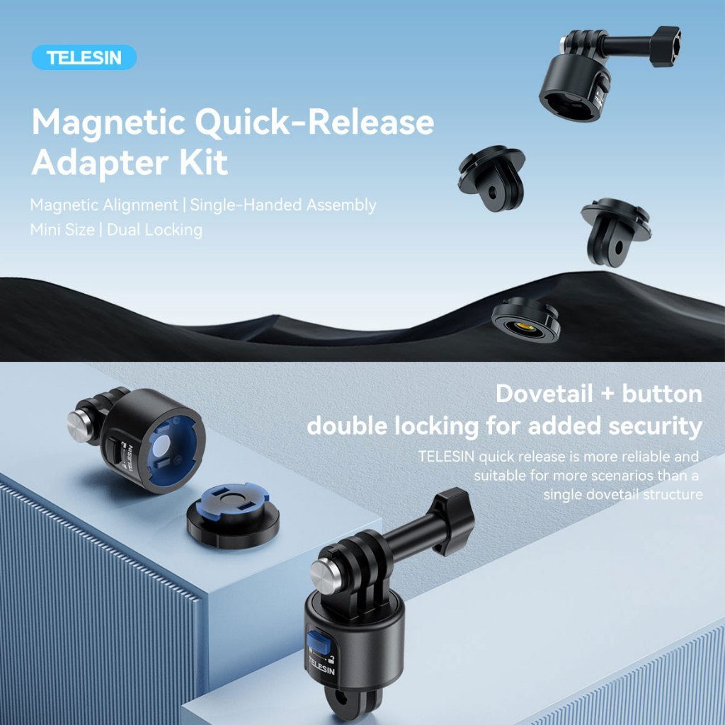 TELESIN Magnetic Mount Quick Release Set