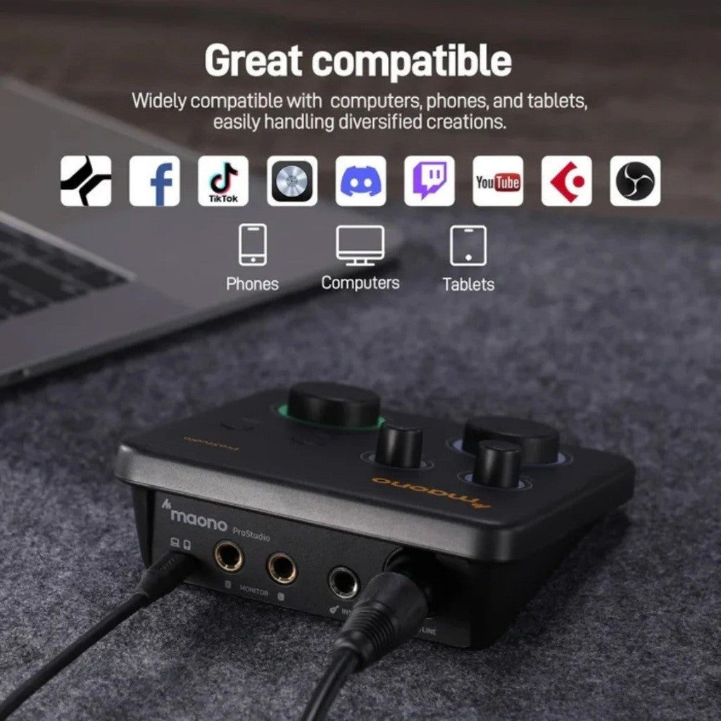 MAONO PS22 Lite USB Professional Audio Interface 24-bit / 192kHZ Phone & Computer compatible