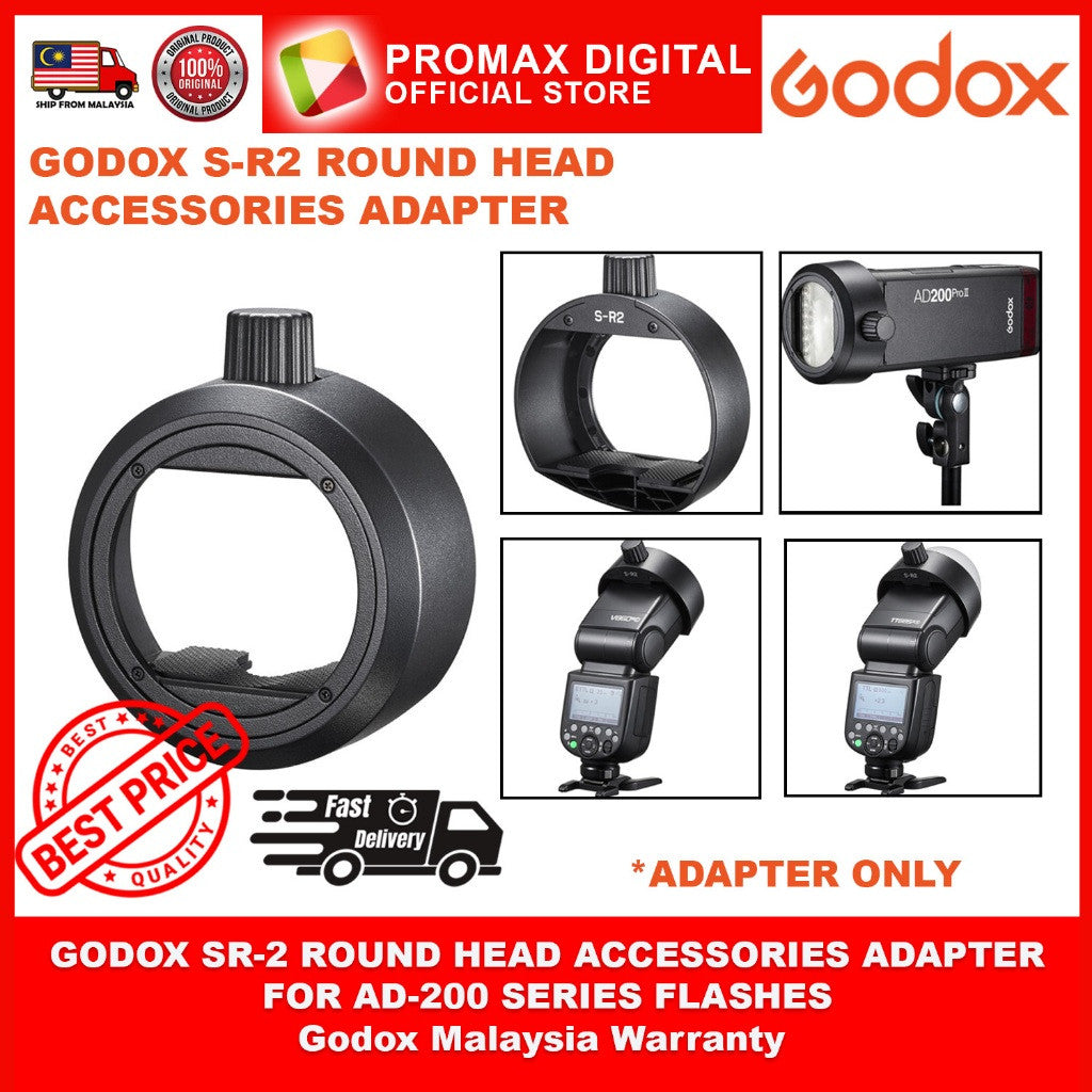 GODOX S-R2 ROUND HEAD ACCESSORIES ADAPTER FOR AD200 SERIES FLASHES SR2