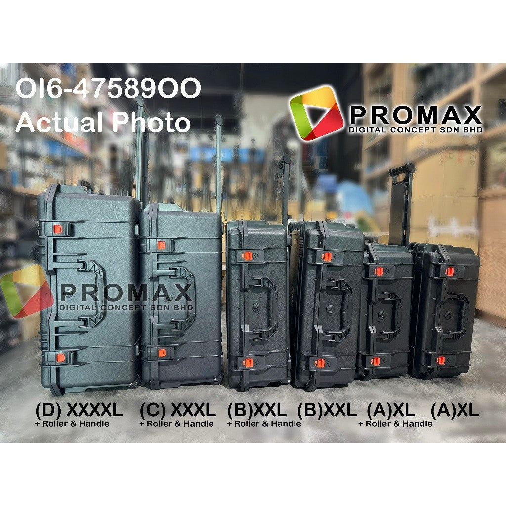 PROMAX Pull Rod Hardcase Roller PP Carry Case with Foam Waterproof Dustproof Crushproof Photography Drone Utility Case