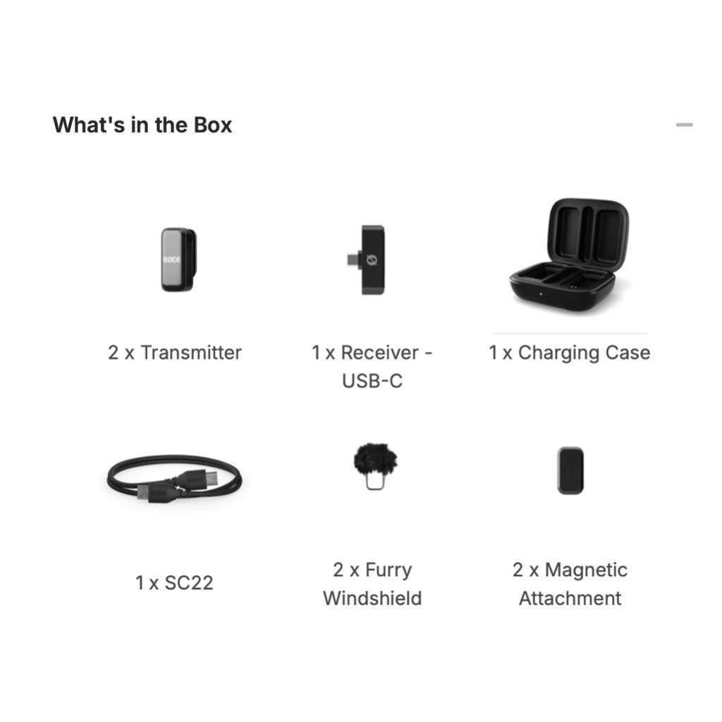 RODE Wireless Micro Ultra-compact 2TX+1TX Wireless Microphone Mic  for phone type C / lightning