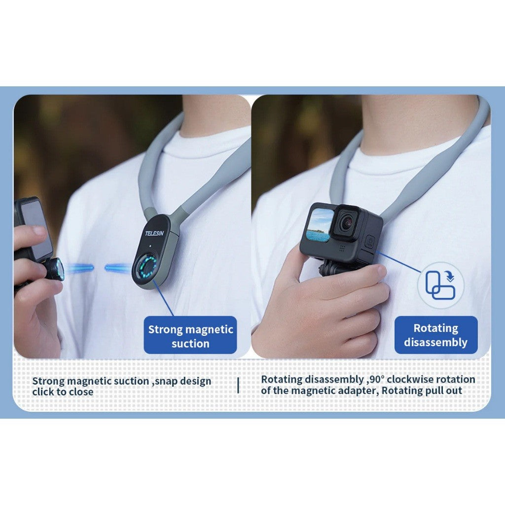 TELESIN TE-HNB-001 TE-HNB-002 TE-HNB-003 MAX Magnetic Neck Holder Mount for Action Cameras/ Phones