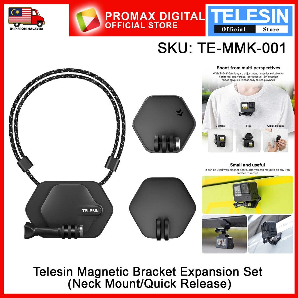 TELESIN TE-MMK-001 Magnetic Bracket Expansion Set (Neck Mount/Quick Release) Neck Holder Mount