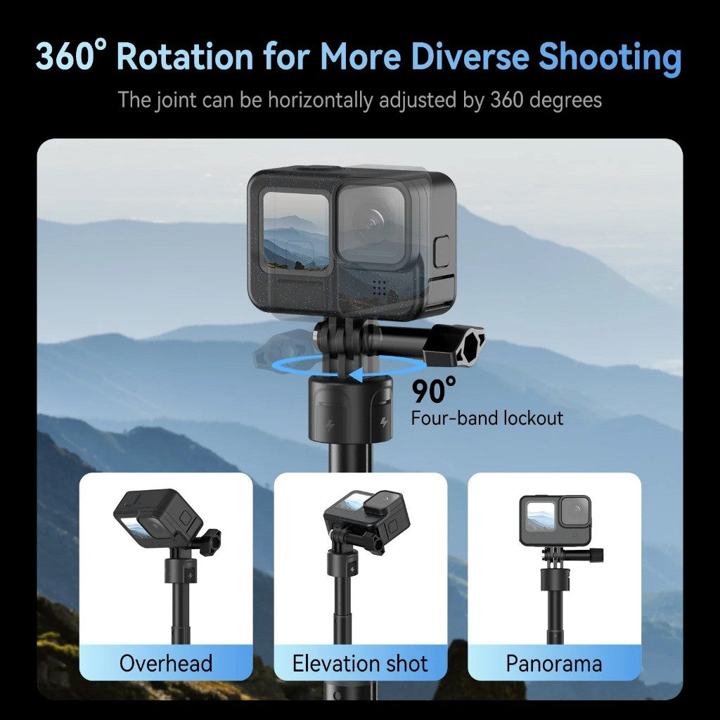 TELESIN S1-CSS-01-TGP 5000Mah 360 Rotation Charging Selfie Stick PowerBank Remote Control Tripod