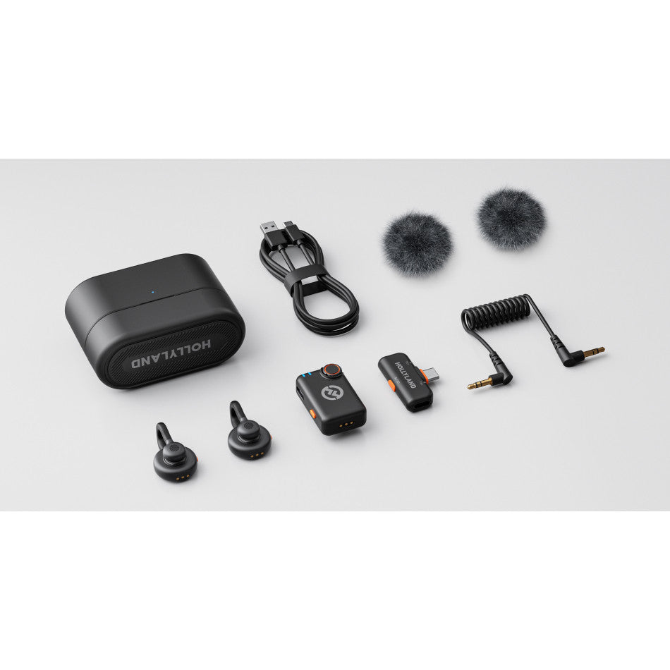 HOLLYLAND LARK M2S Wireless Hidden microphone for camera / computer / phone with USB-C transmitter
