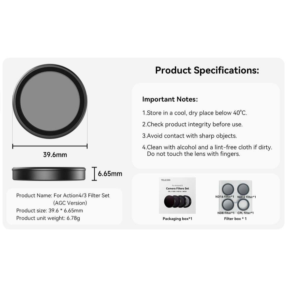 TELESIN Camera Filter Set